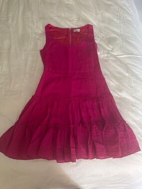 RED Valentino Sleeveless Mini Dress in Fuchsia Pink